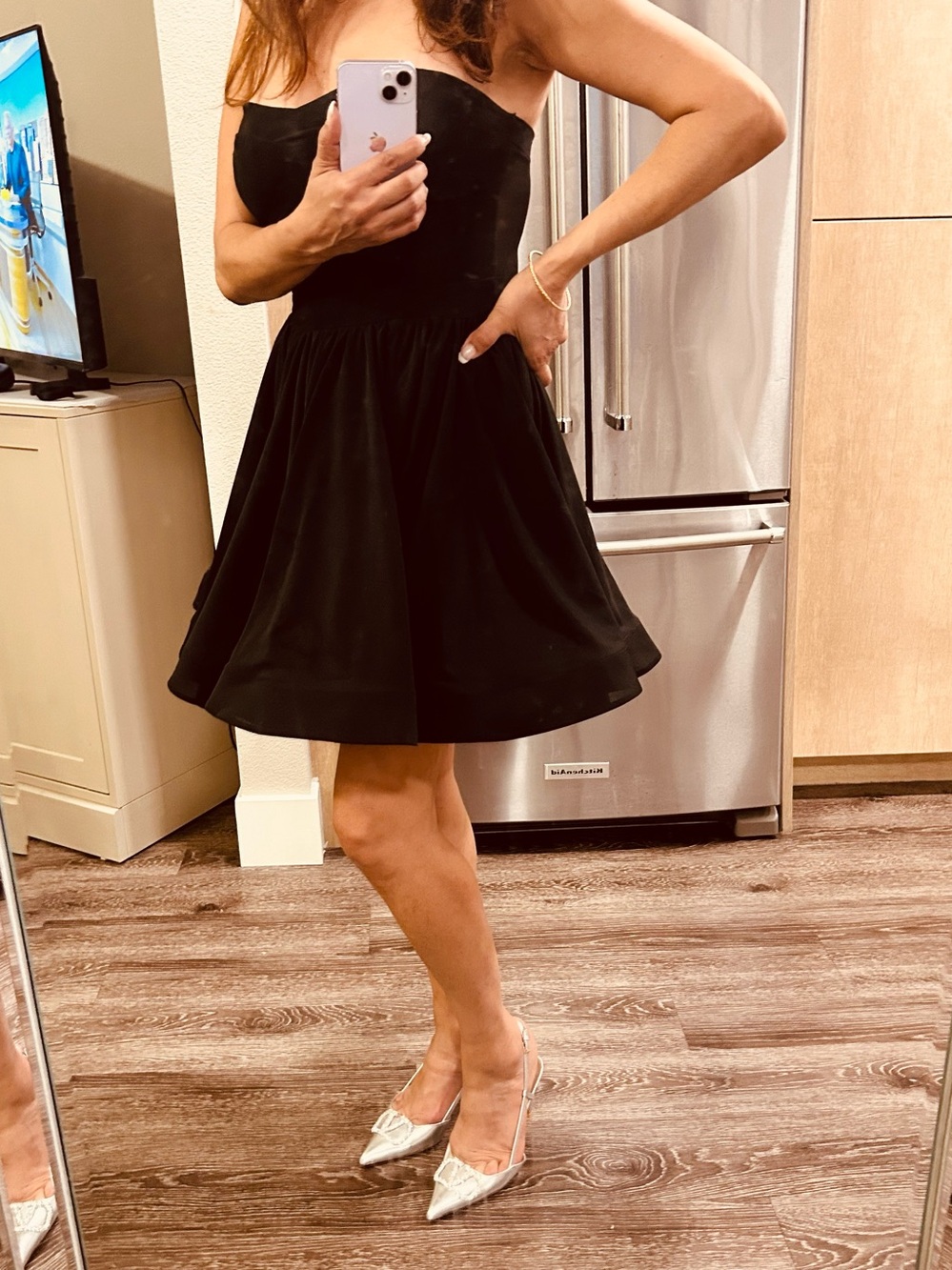 Elegant Strapless Black Mini Dress by